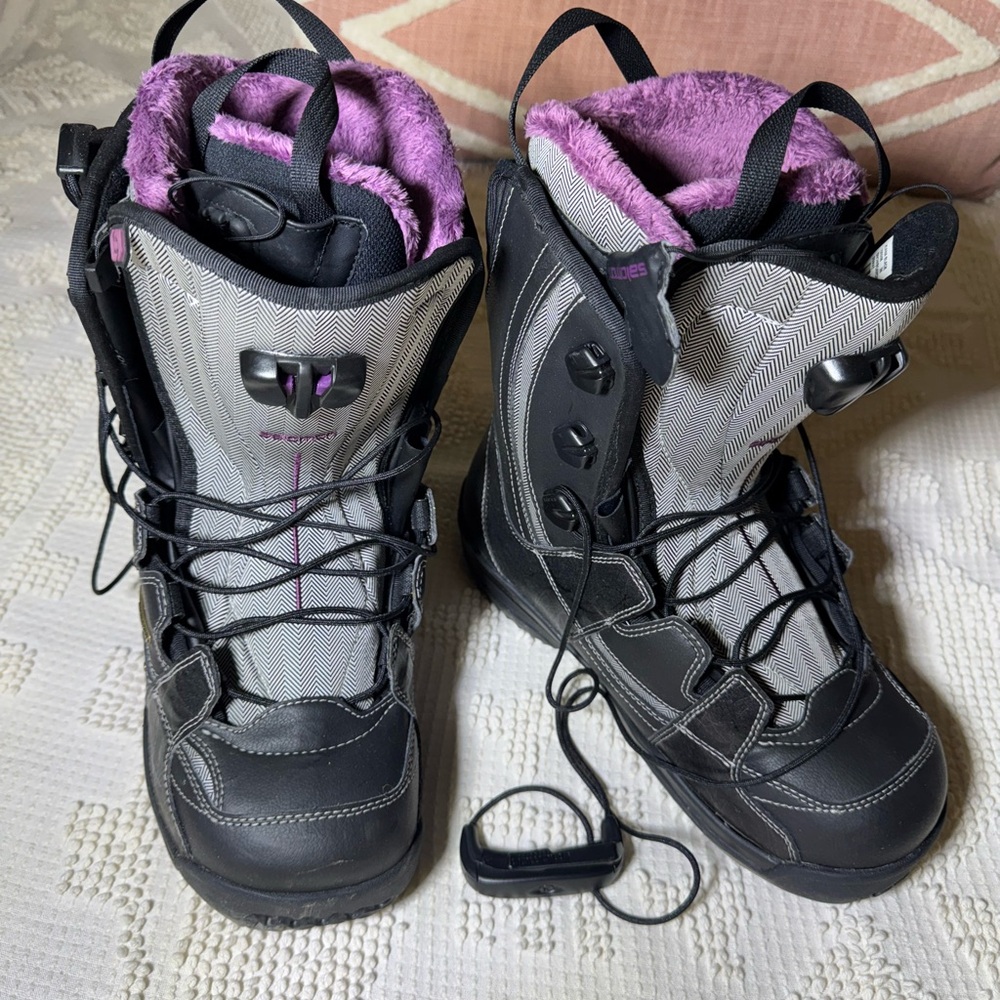 Salomon Kiana Black and Purple Winter Boots